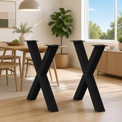 Heavy Duty Adjustable Black Dining Table Legs - 2 pcs
