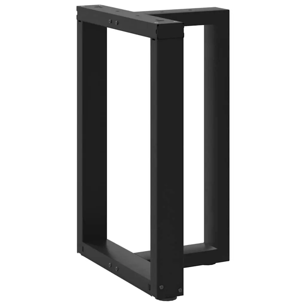 Dining Table Legs T-Shaped Black Powder-Coated Steel 2pcs
