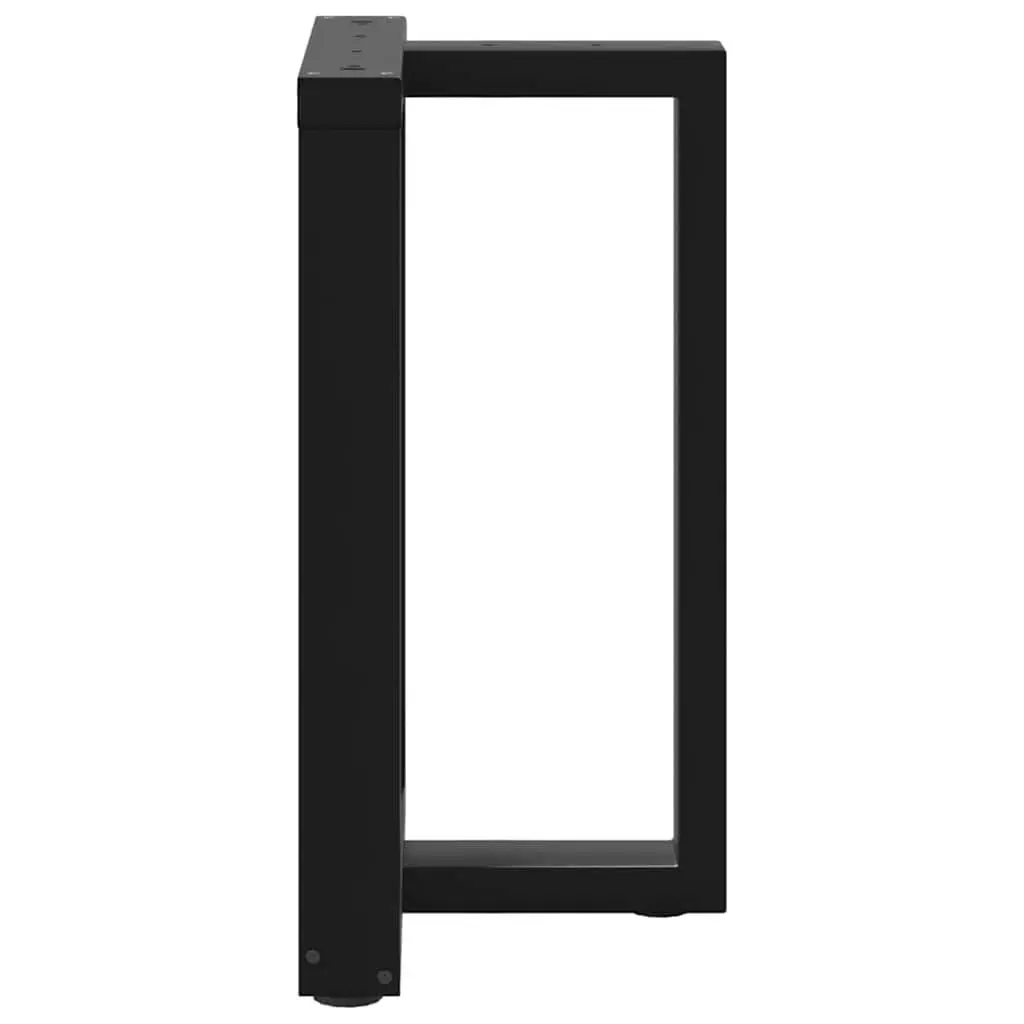 Dining Table Legs T-Shaped Black Powder-Coated Steel 2pcs