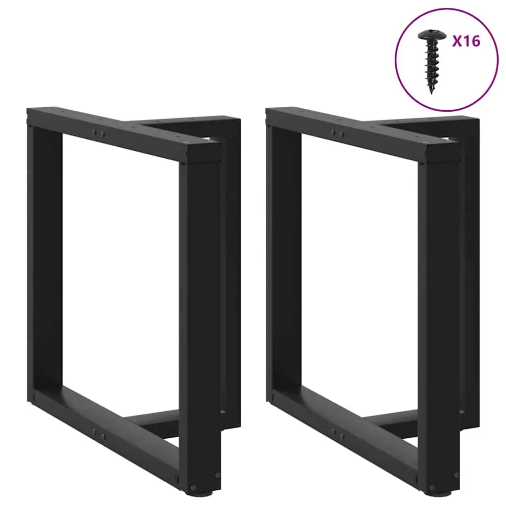 T-Shaped Dining Table Legs in Black Steel