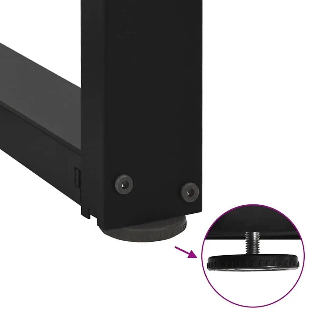 T-Shaped Dining Table Legs in Black Steel