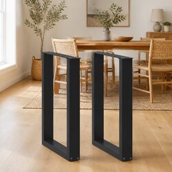 U-Shaped Black Steel Dining Table Legs 50x72-73cm