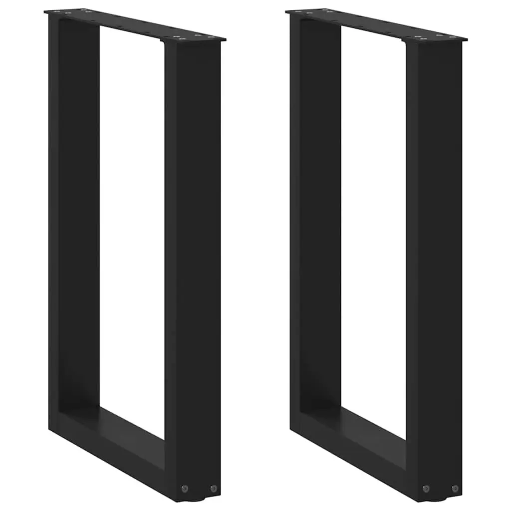 Dining Table Legs Steel Black 50x72-73cm U-Shaped Support Frame Pair