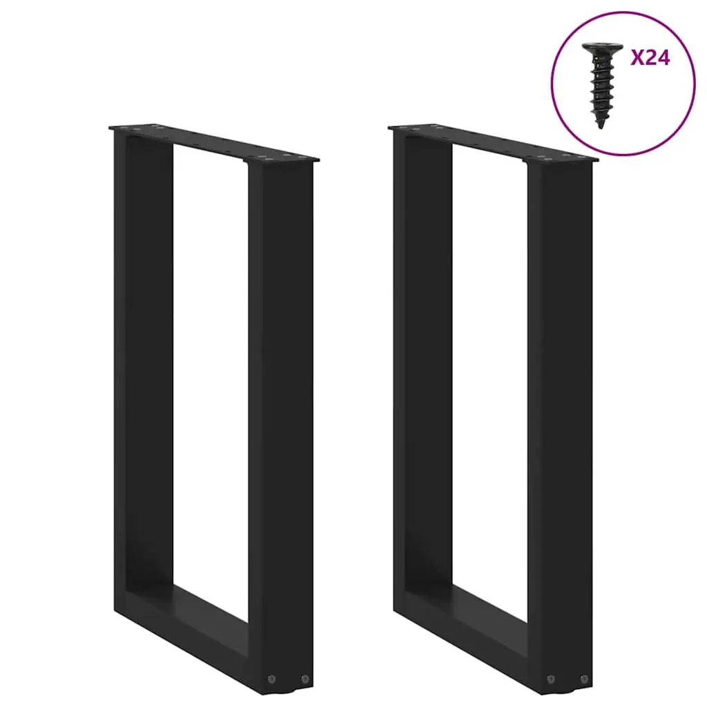 Dining Table Legs Steel Black 50x72-73cm U-Shaped Support Frame Pair
