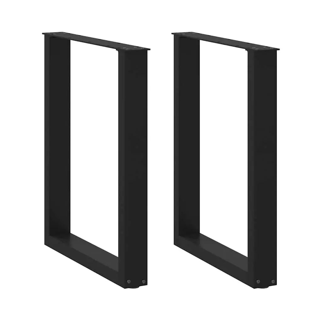 Adjustable U-Shaped Steel Dining Table Legs in Black