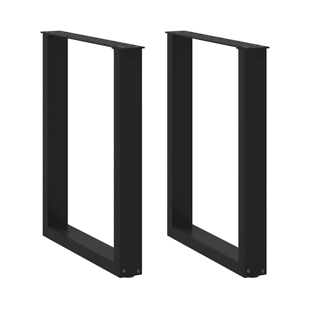 Dining Table Legs Steel U-Shaped 70x72-73cm Black 2 pcs