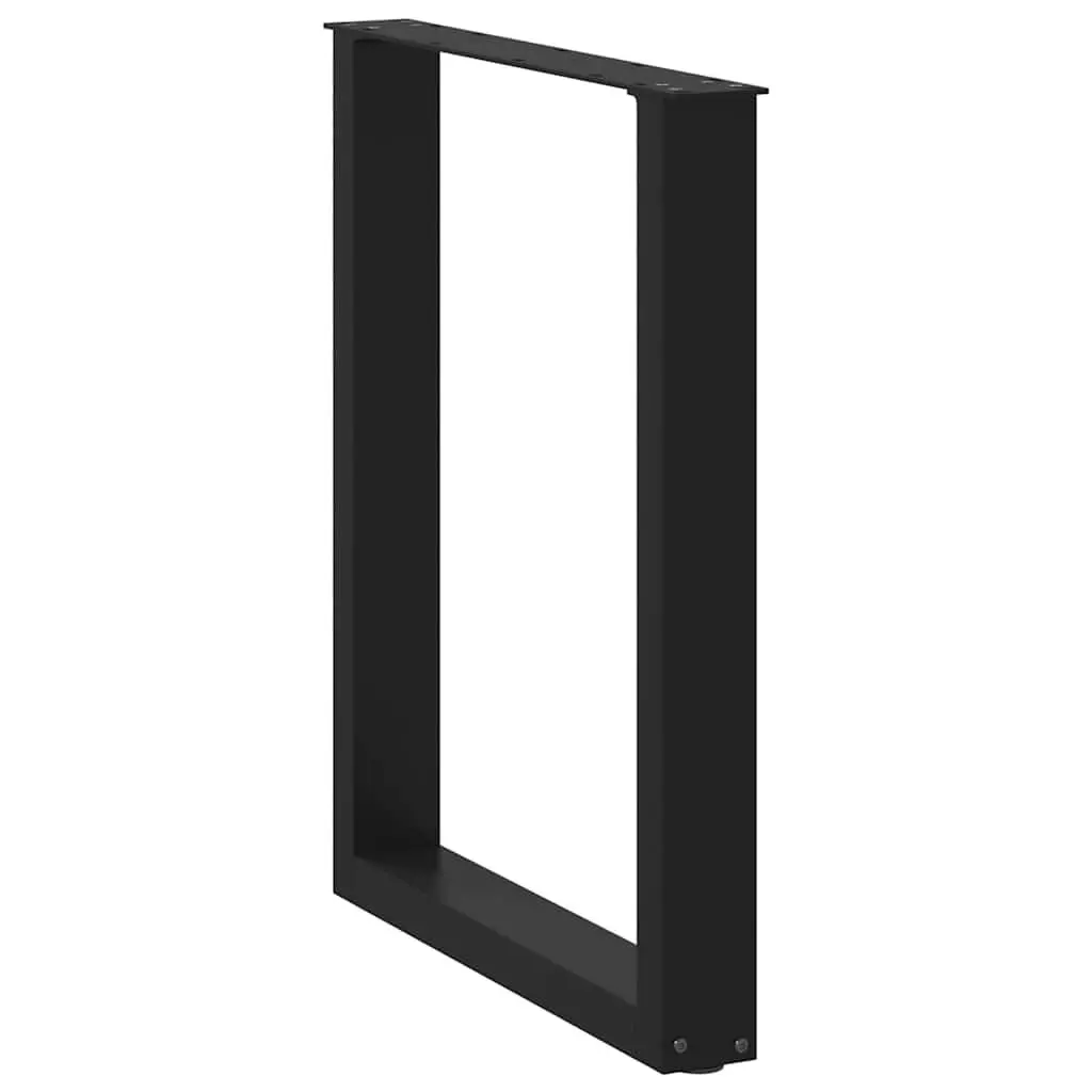 Dining Table Legs Steel U-Shaped 70x72-73cm Black 2 pcs