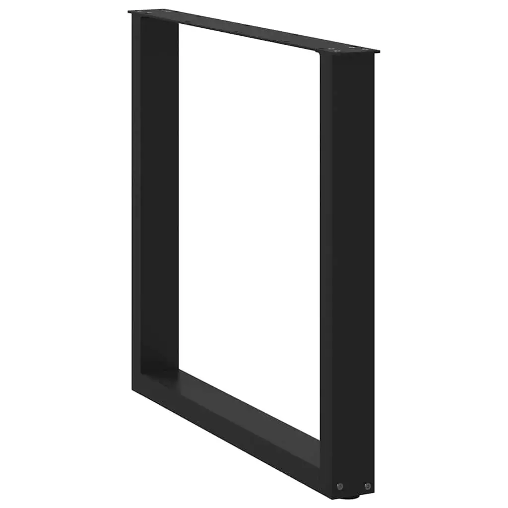 Dining Table Legs Steel U-Shaped Black 80x72-73cm 2pcs
