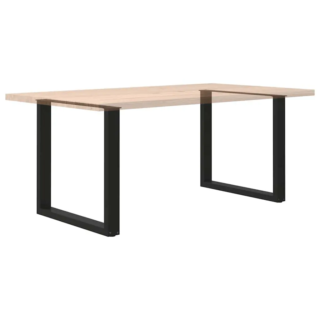 Dining Table Legs Steel U-Shaped Black 80x72-73cm 2pcs