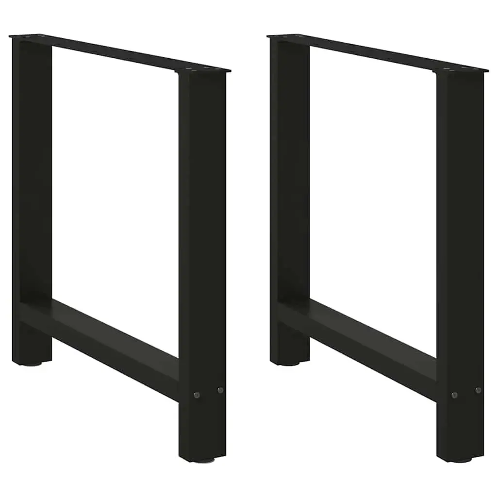 Black Steel Dining Table Legs with Adjustable Levelers