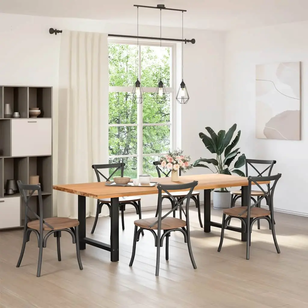 Black Steel Dining Table Legs with Adjustable Levelers