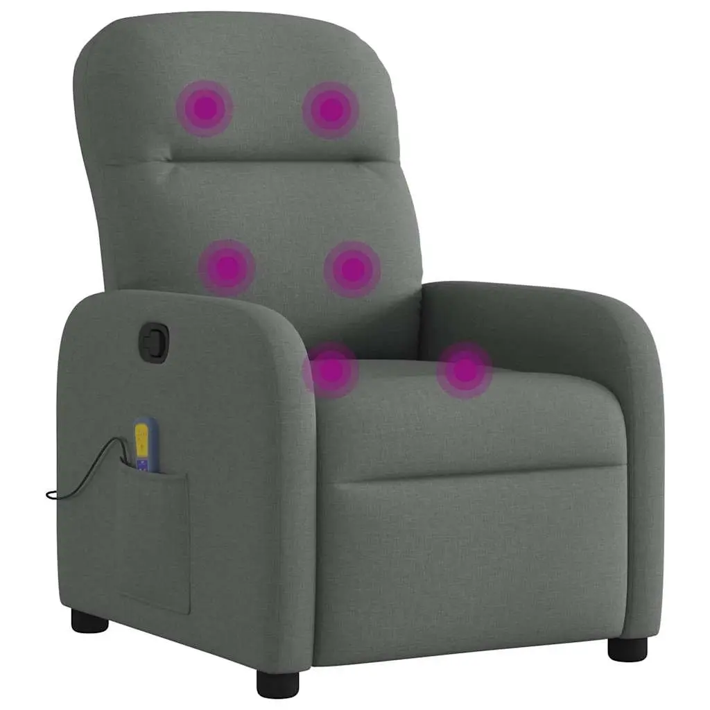 Grey Fabric Manual Reclining Massage Chair with 6 Points