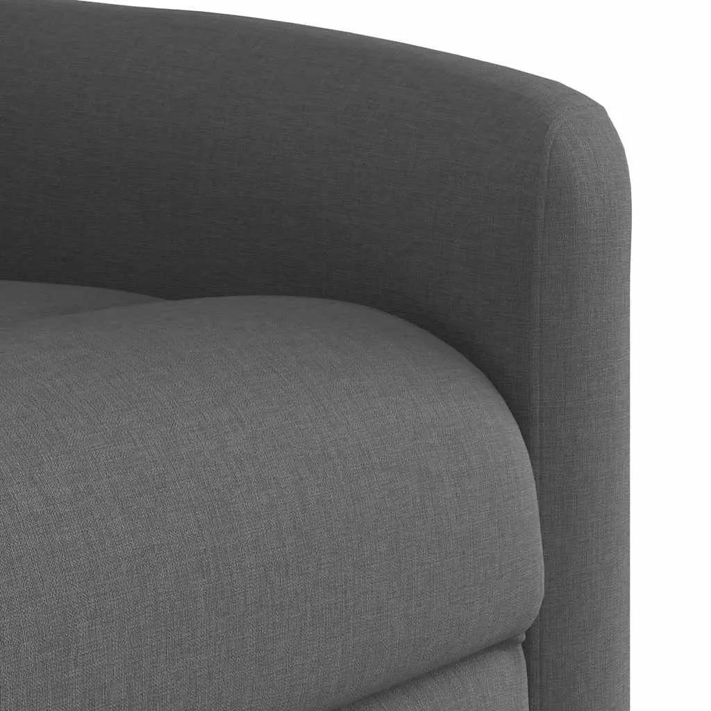 Manual Reclining Armchair in Grey Fabric with Durable Build
