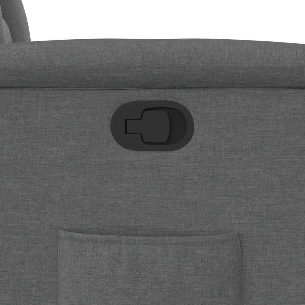 Manual Reclining Armchair in Grey Fabric with Durable Build