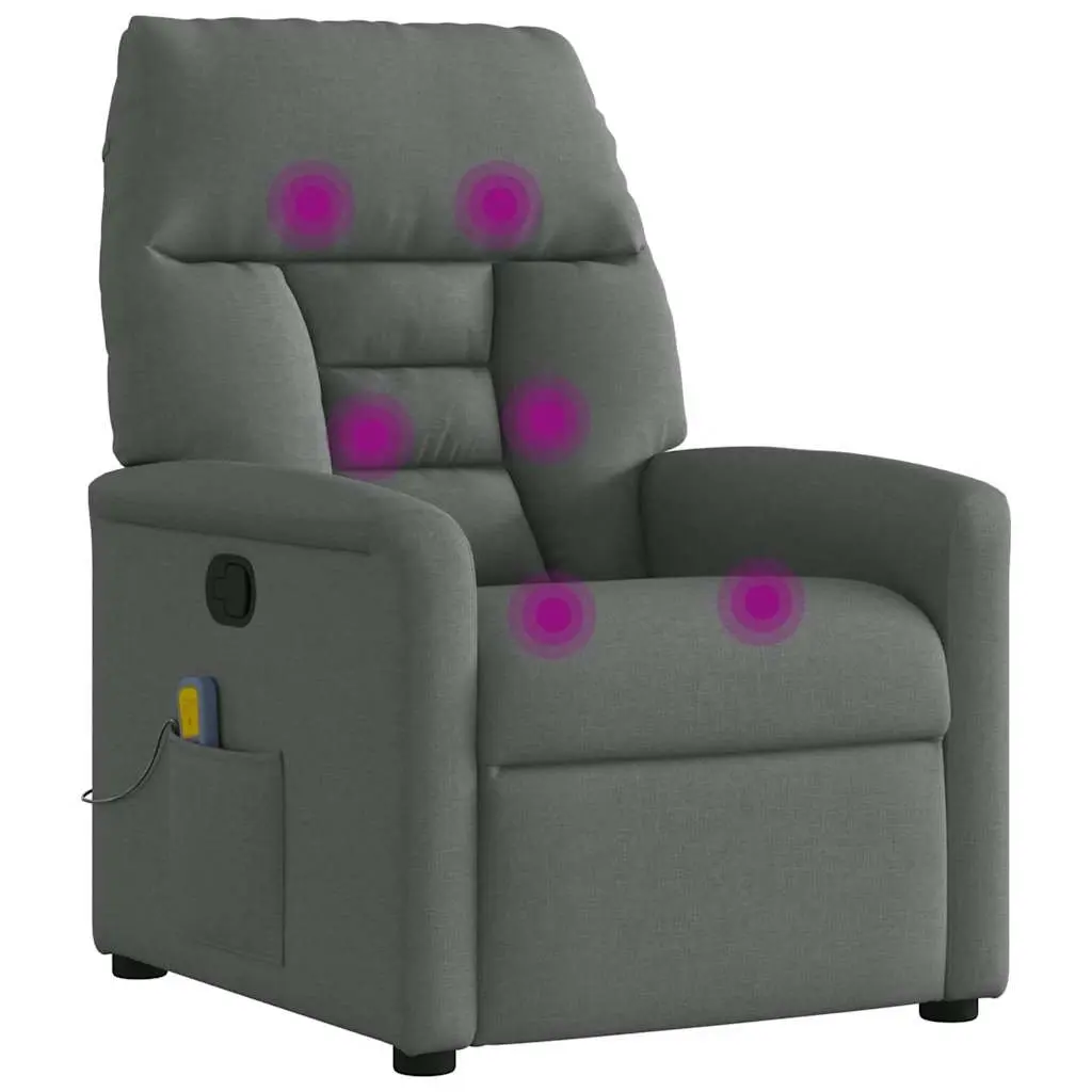 Grey Fabric Manual Reclining Massage Recliner Chair