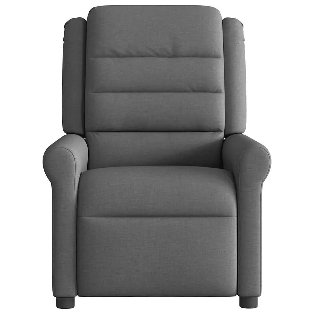 Massage Recliner Chair Fabric Grey Manual Recline Vibration Armchair