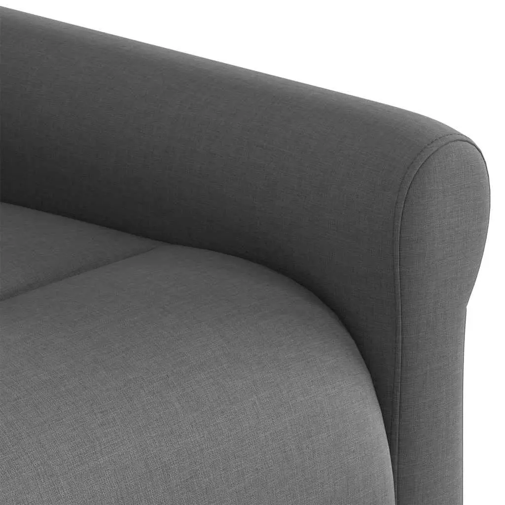 Massage Recliner Chair Fabric Grey Manual Recline Vibration Armchair