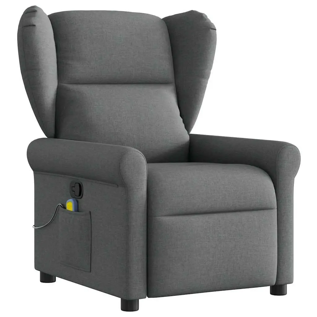 Grey Fabric Massage Recliner Chair with Manual Recline