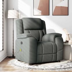 Grey Fabric Manual Recline Massage Recliner Chair