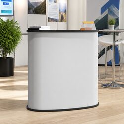 Foldable Portable Trade Show Counter - White 90x48x93cm