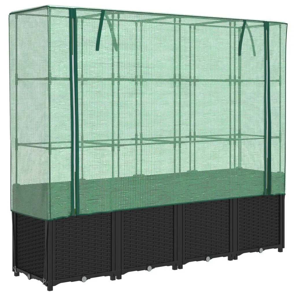 Raised Garden Bed with Greenhouse Cover 160x40x153cm