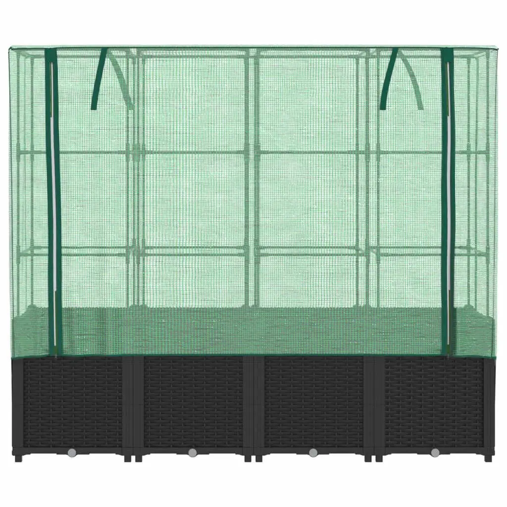 Raised Garden Bed with Greenhouse Cover 160x40x153cm