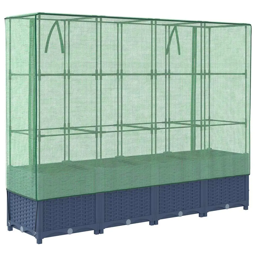 Raised Bed Greenhouse Cover Iron Tube Polypropylene 160x40x138cm Grey