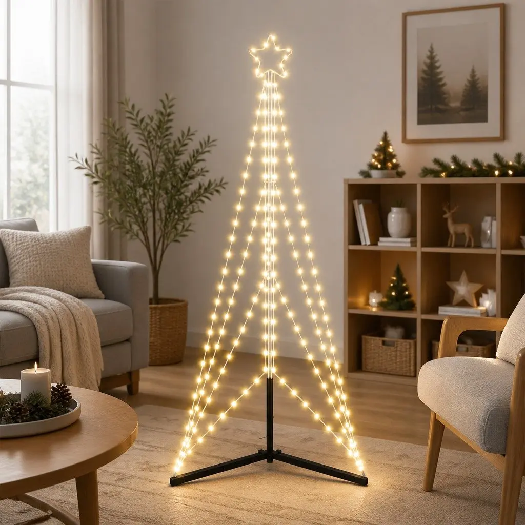 Christmas Tree 182cm Warm White LED Lights 363 with 8 Effects for Indoor Outdoor Use
