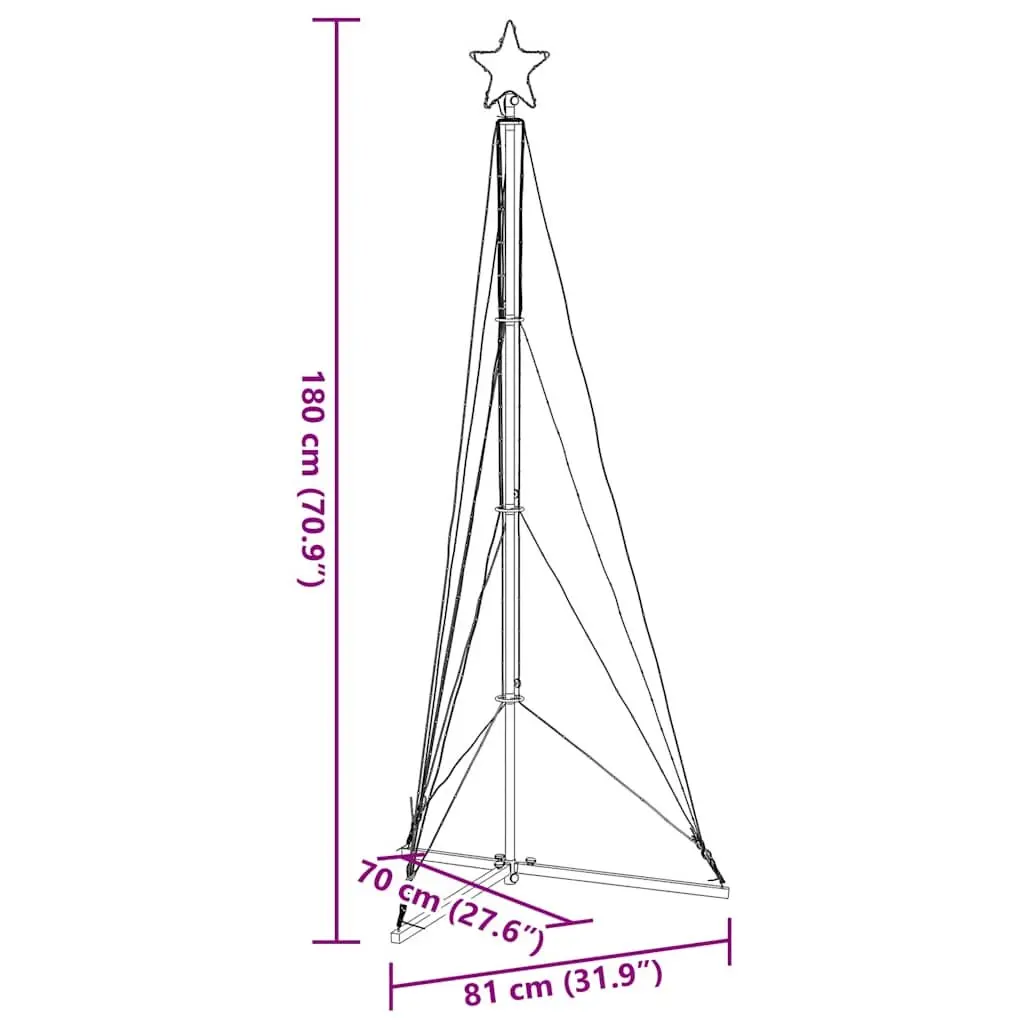 LED Christmas Tree 182cm with 363 Cold White Lights