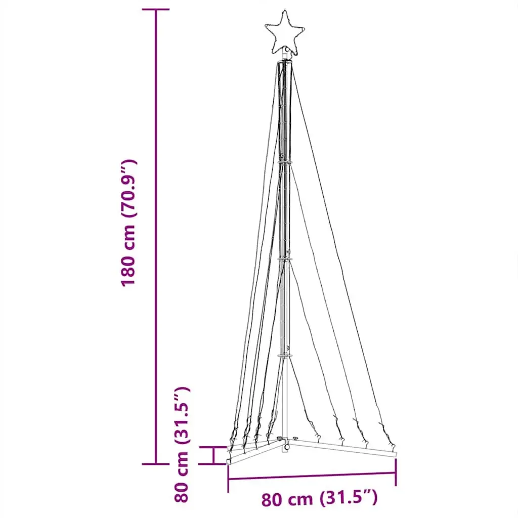 LED Christmas Tree 187cm Cold White 339 Lights