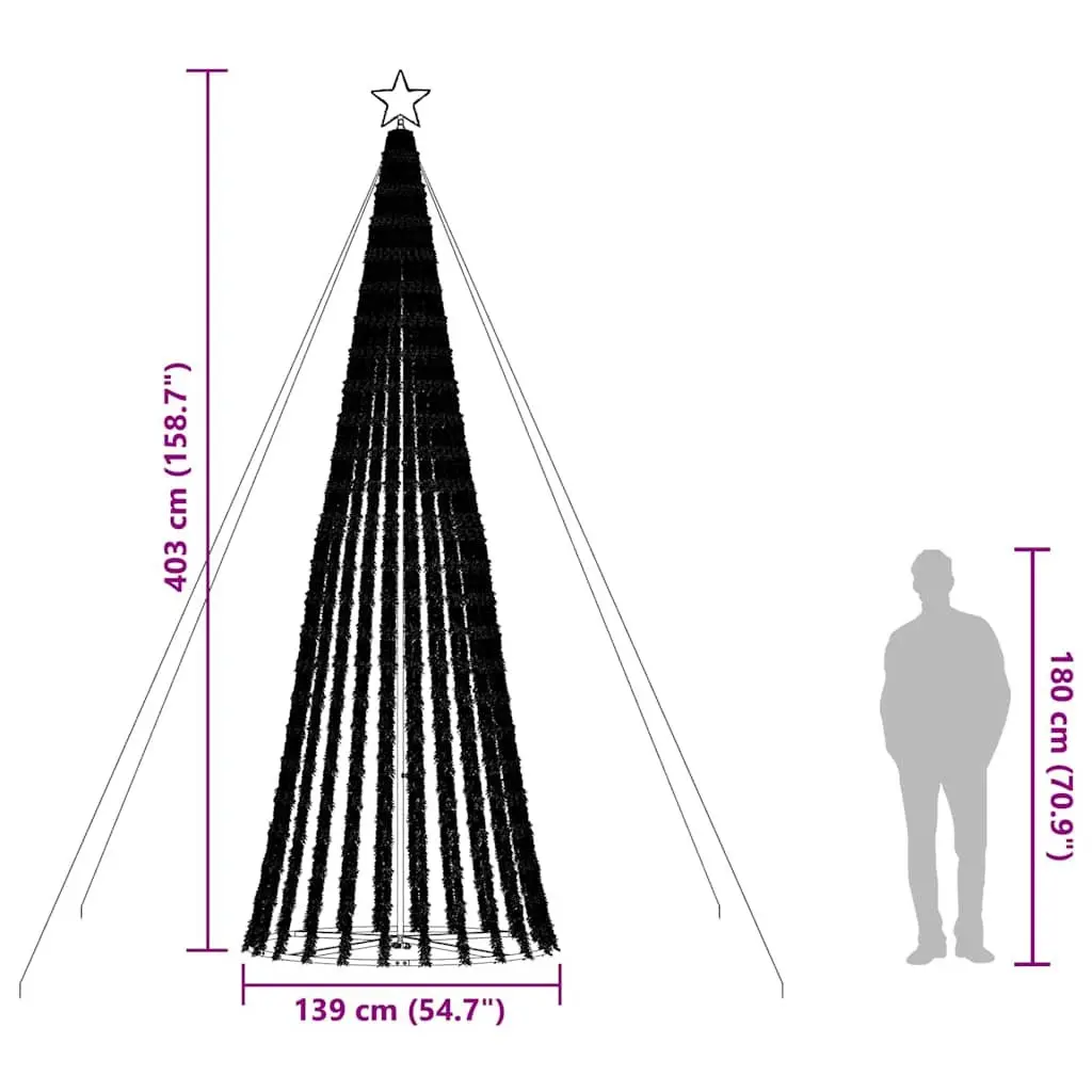LED Christmas Tree 400cm with 1028 Cold White Lights