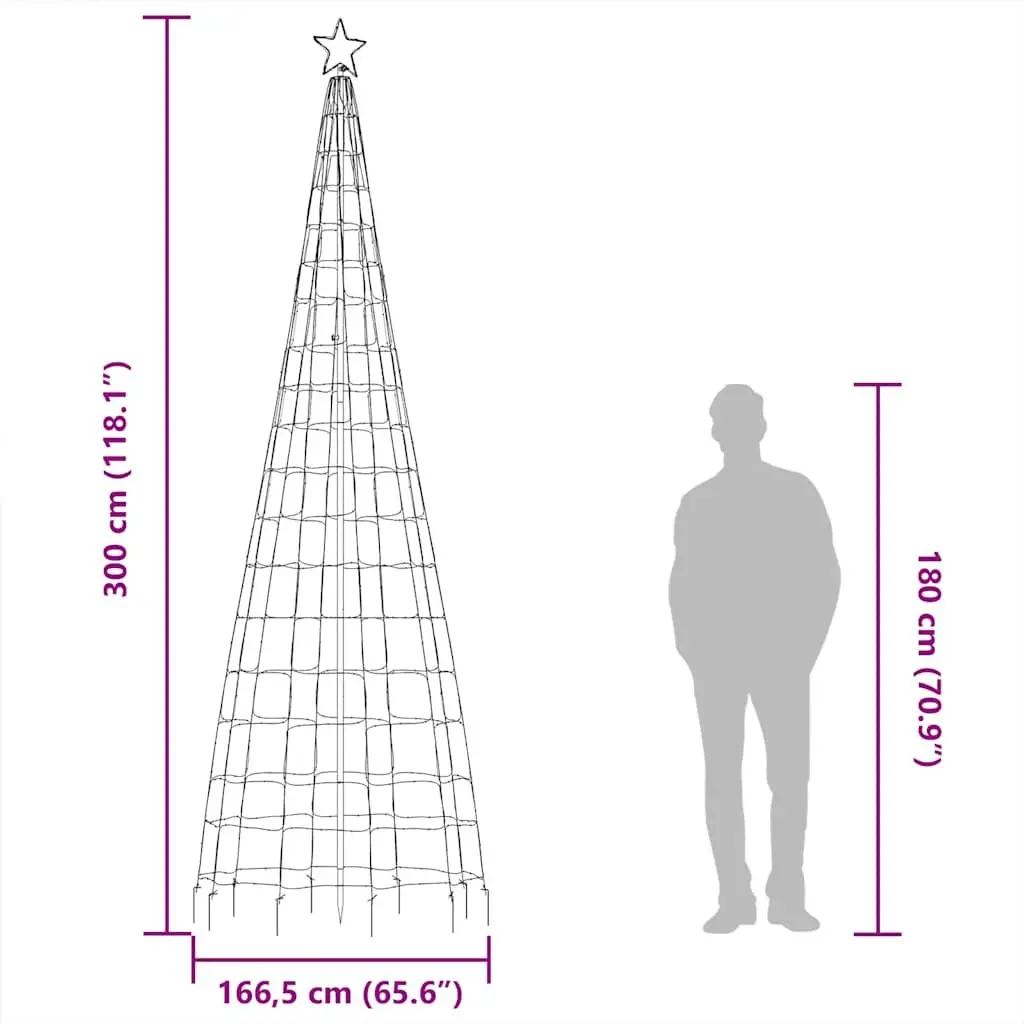 LED Christmas Tree with 570 Cold White Lights