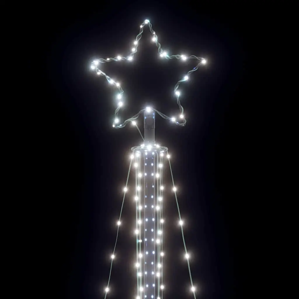 LED Christmas Tree 240cm Cold White Lights 8 Modes Indoor Outdoor