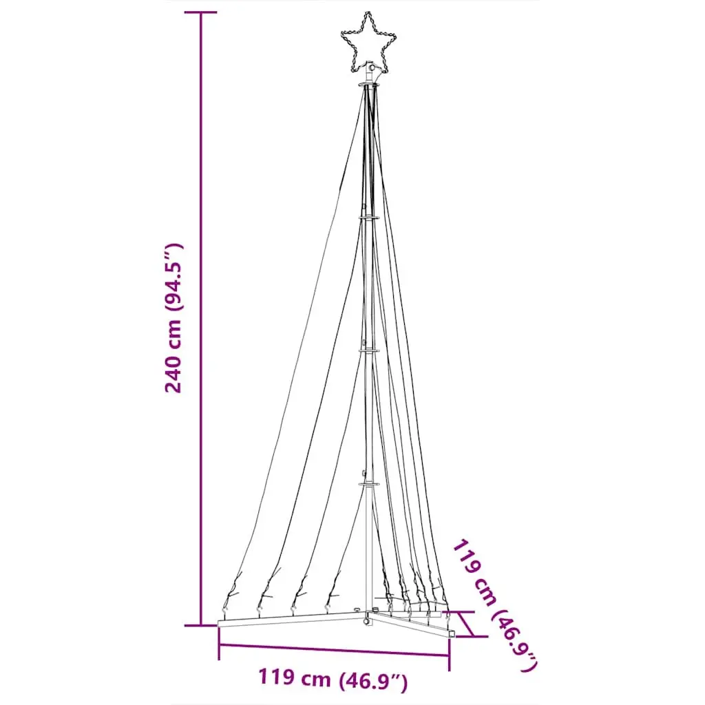 240cm LED Christmas Tree with 447 Lights