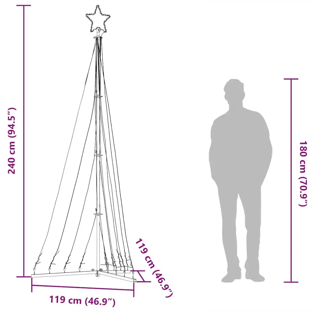 240cm LED Christmas Tree with 447 Lights