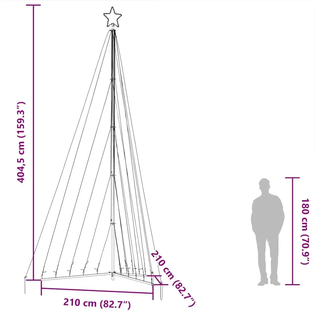 LED Christmas Tree with 570 Warm White Lights