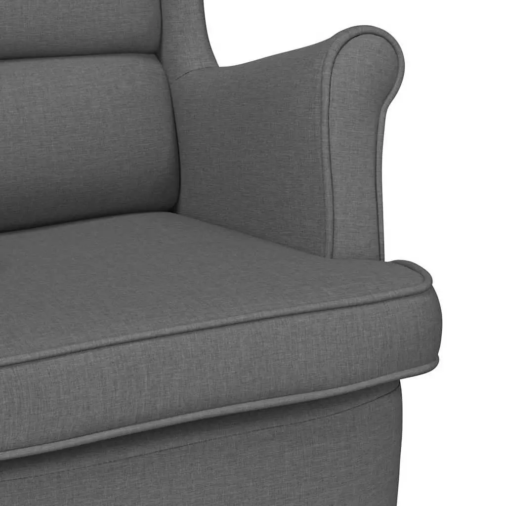 Armchair Polyester Fabric 74W x 84D x 100H cm Dark Grey
