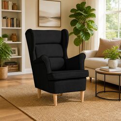 Black Armchair for Comfortable Living Room Relaxation