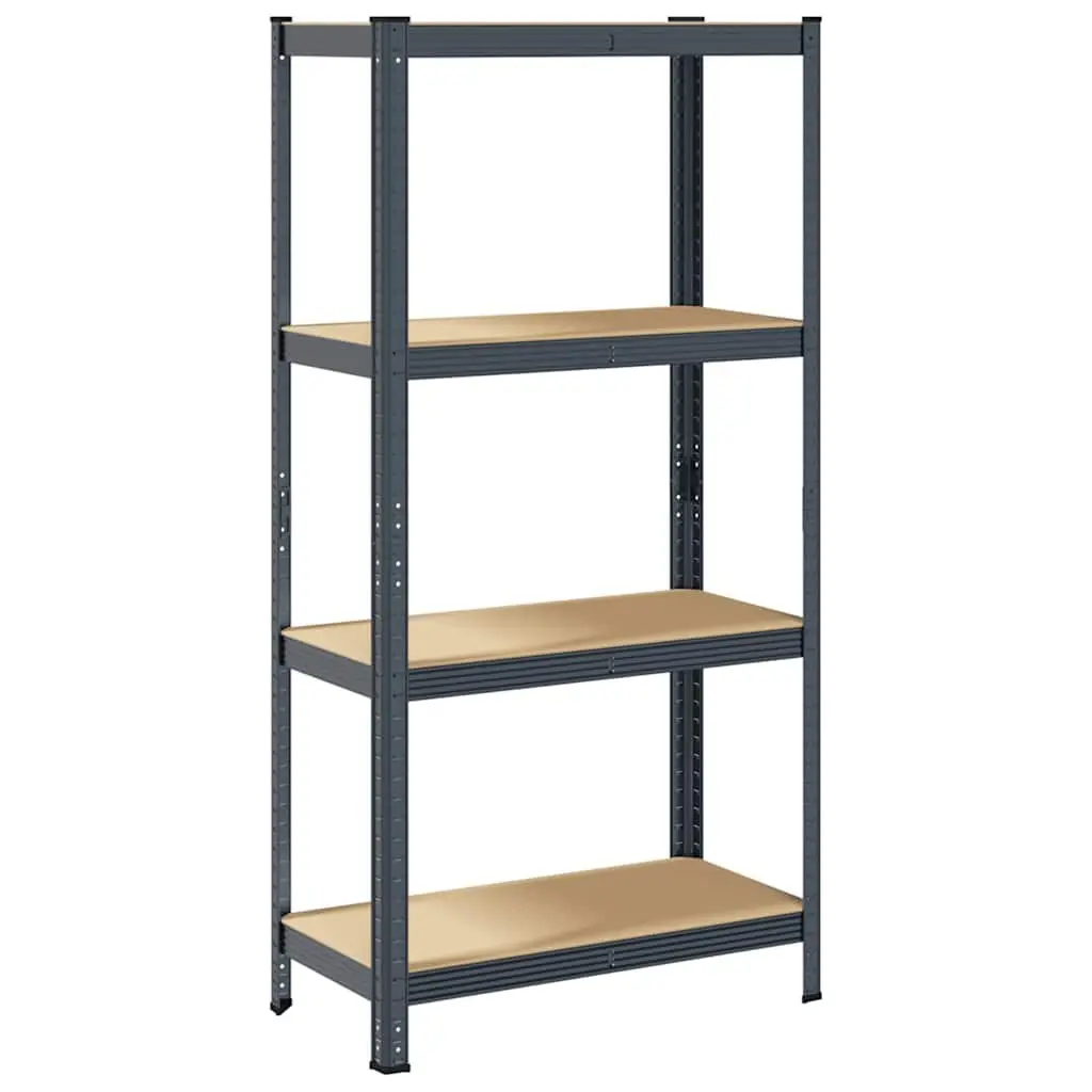 4-Layer Anthracite Storage Shelf with Steel Frame