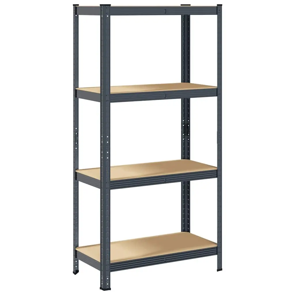 4-Layer Anthracite Storage Shelf with Steel Frame