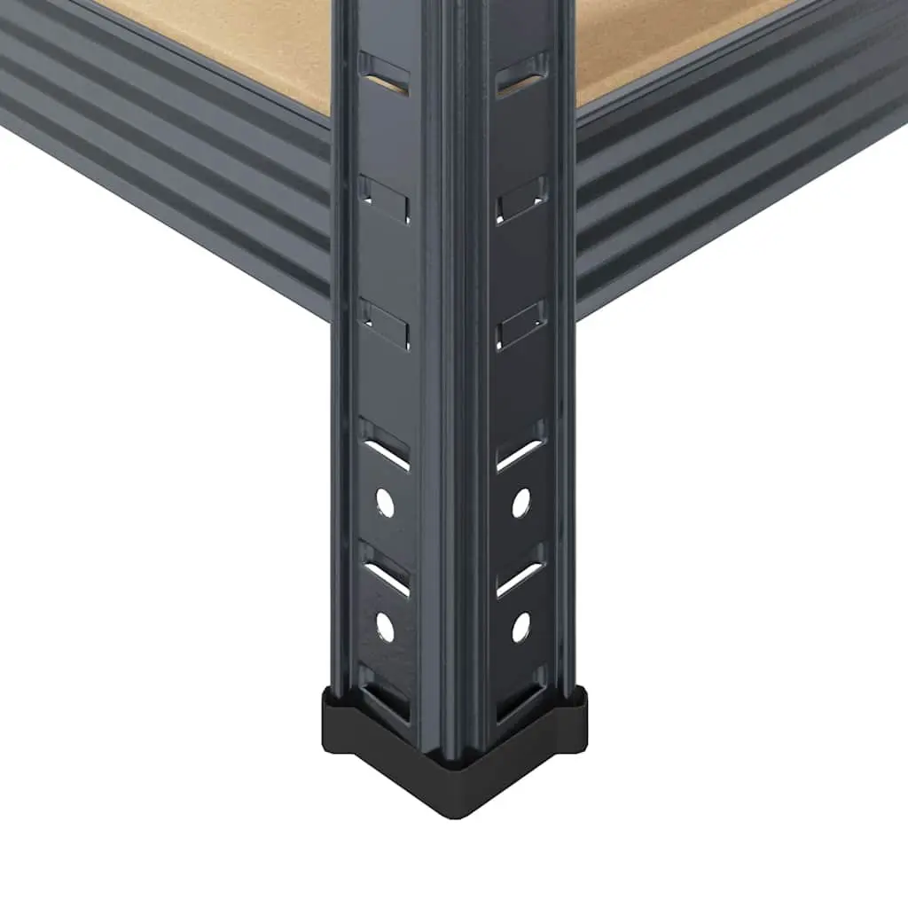 4-Layer Anthracite Storage Shelf with Steel Frame