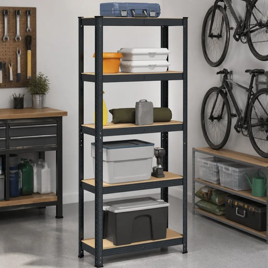 5-Layer Steel Frame Storage Shelf in Anthracite