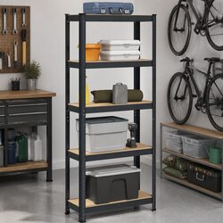 Durable 5-Layer Steel Frame Storage Shelf in Anthracite