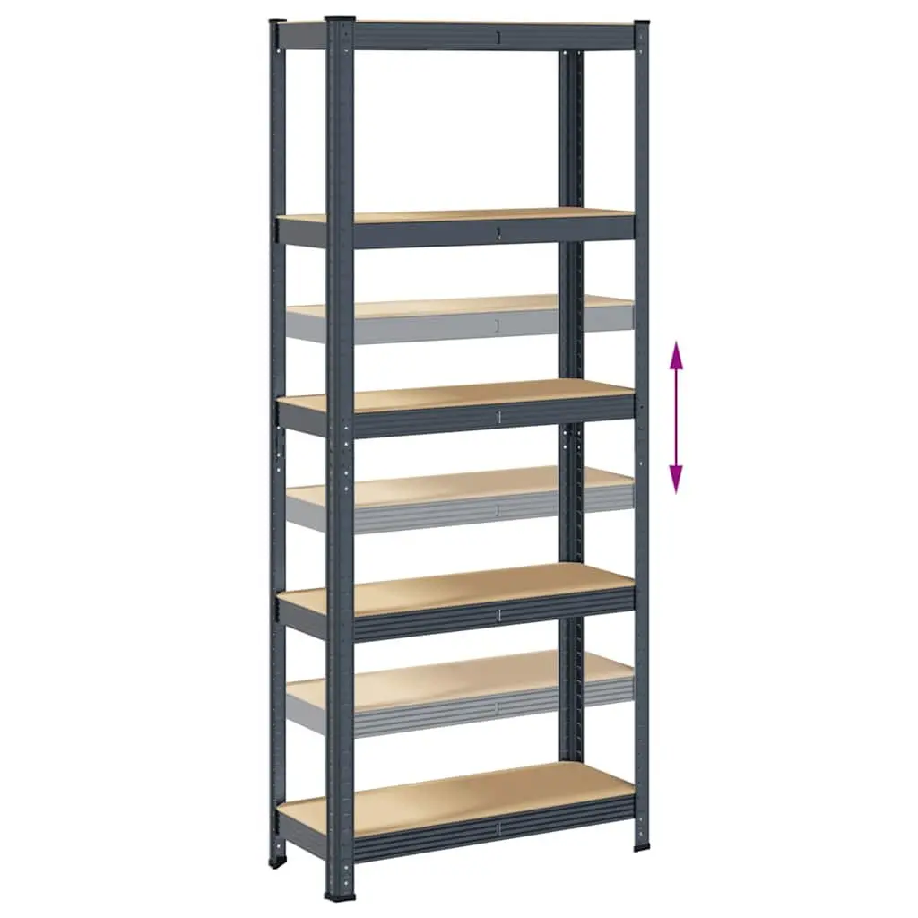 5-Layer Steel Frame Storage Shelf in Anthracite