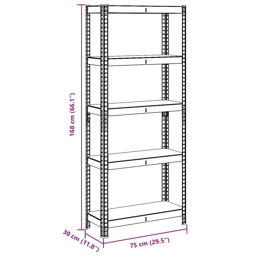 5-Layer Steel Frame Storage Shelf in Anthracite