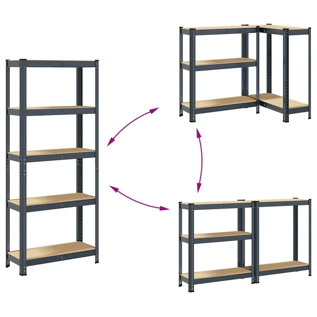 5-Layer Steel Frame Storage Shelf in Anthracite