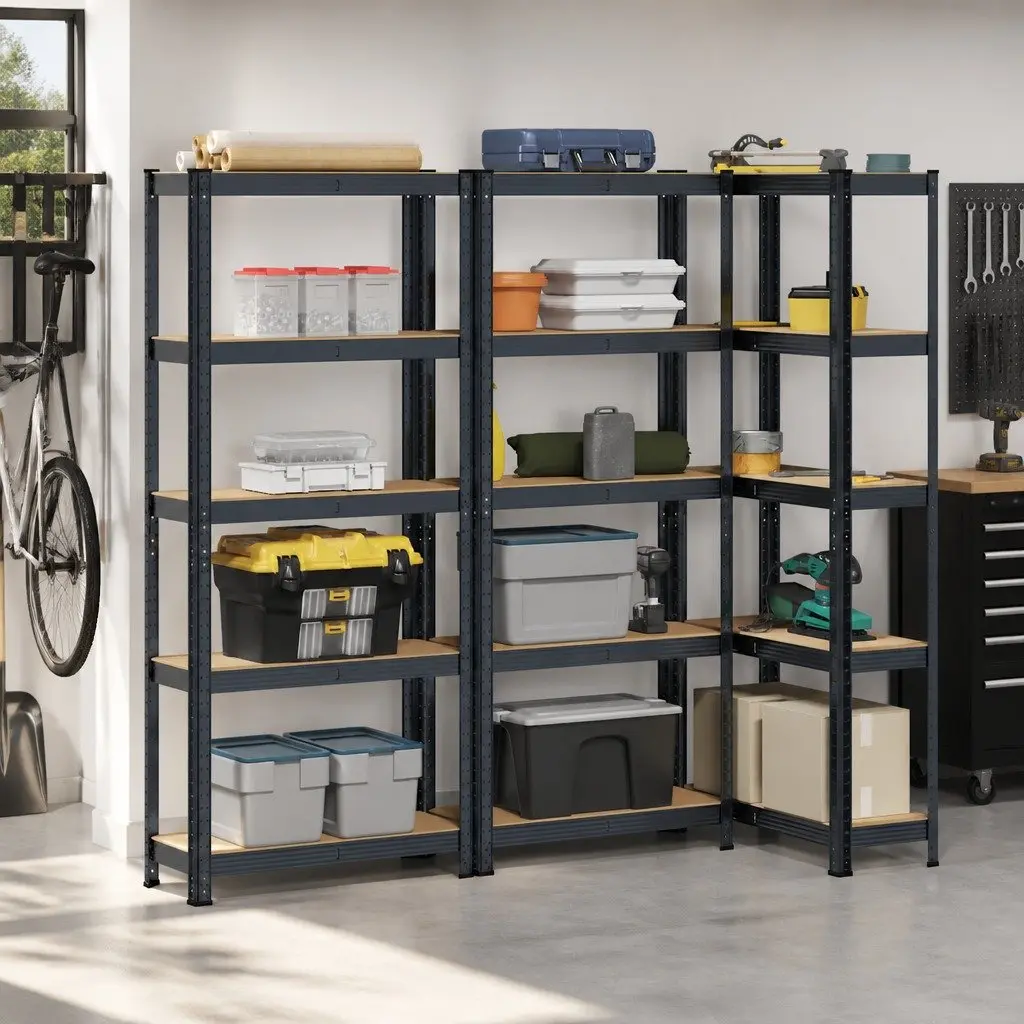 5-Layer Steel Engineered Wood Storage Shelves
