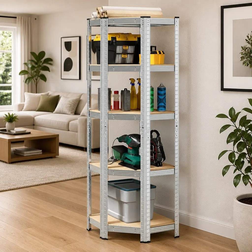5-Layer Corner Shelf Rack with Steel Frame