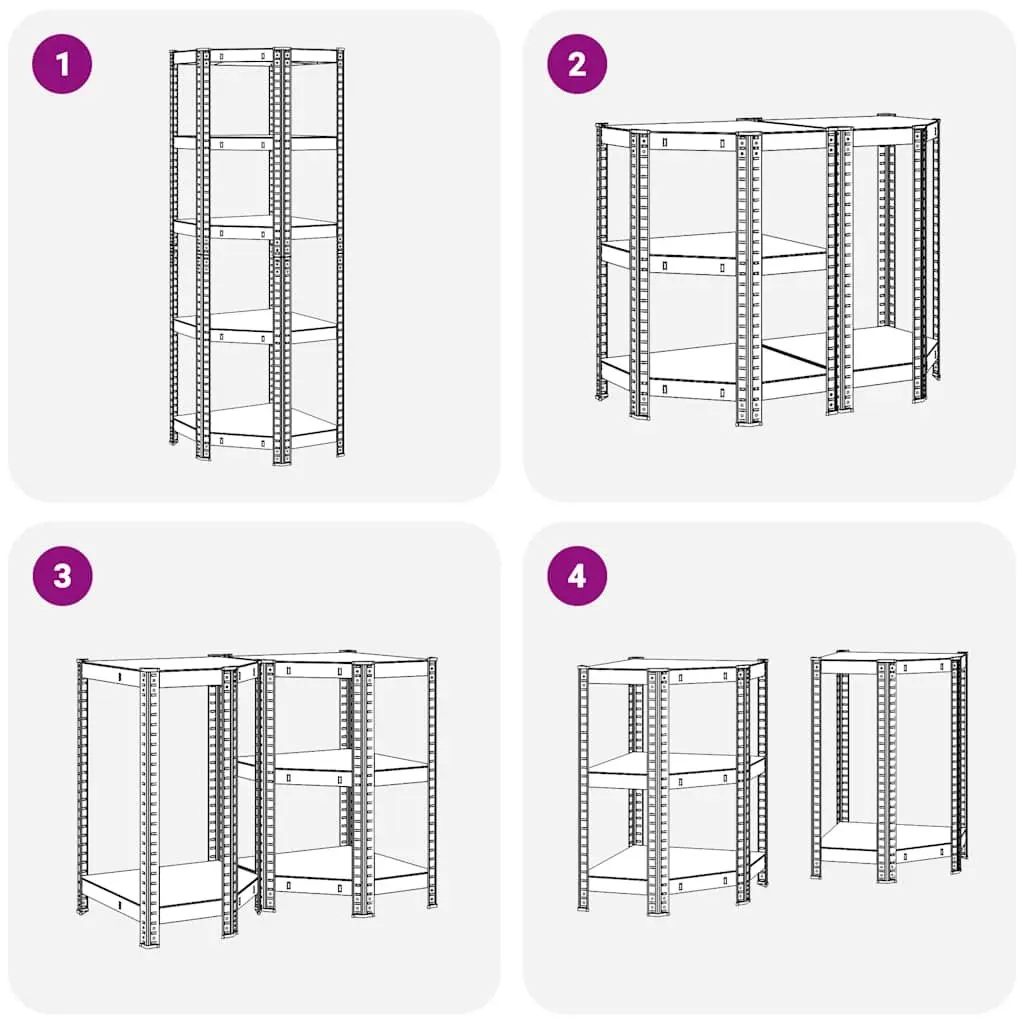 5-Layer Corner Shelf Rack with Steel Frame