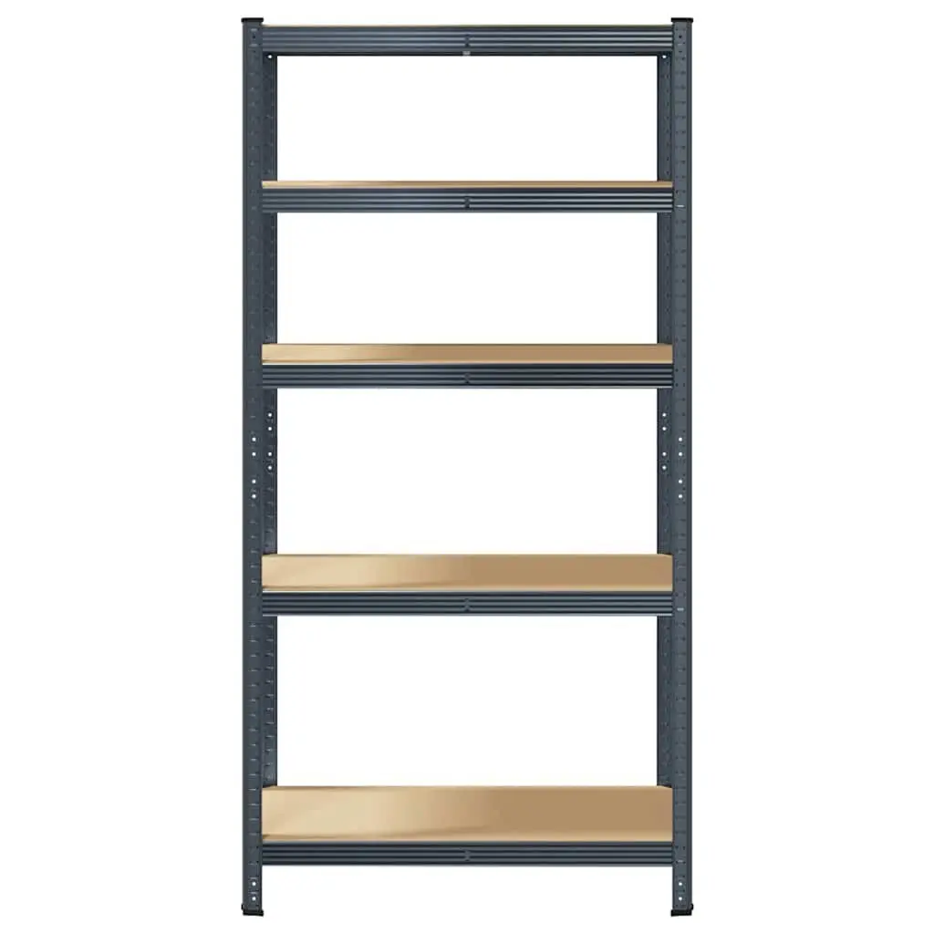5-Layer Anthracite Steel Storage Shelf with Engineered Wood